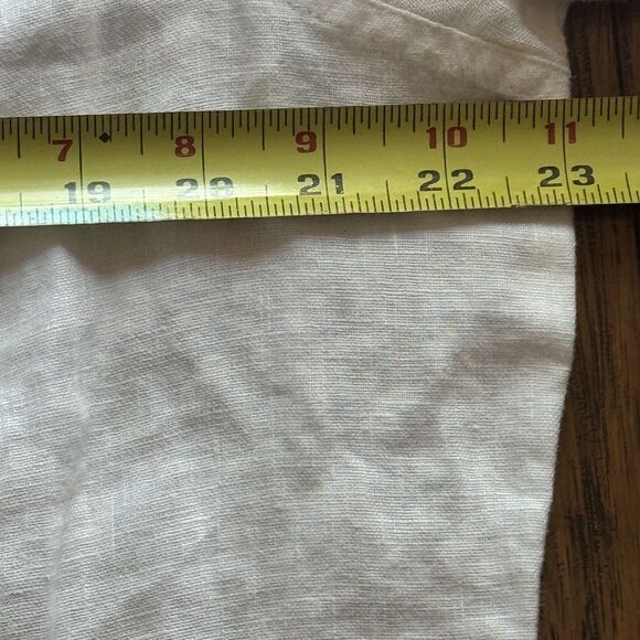 Multiples Womens Top Linen Jacket White Ruffle Buttons Flare Sleeve Size XL - Picture 10 of 12